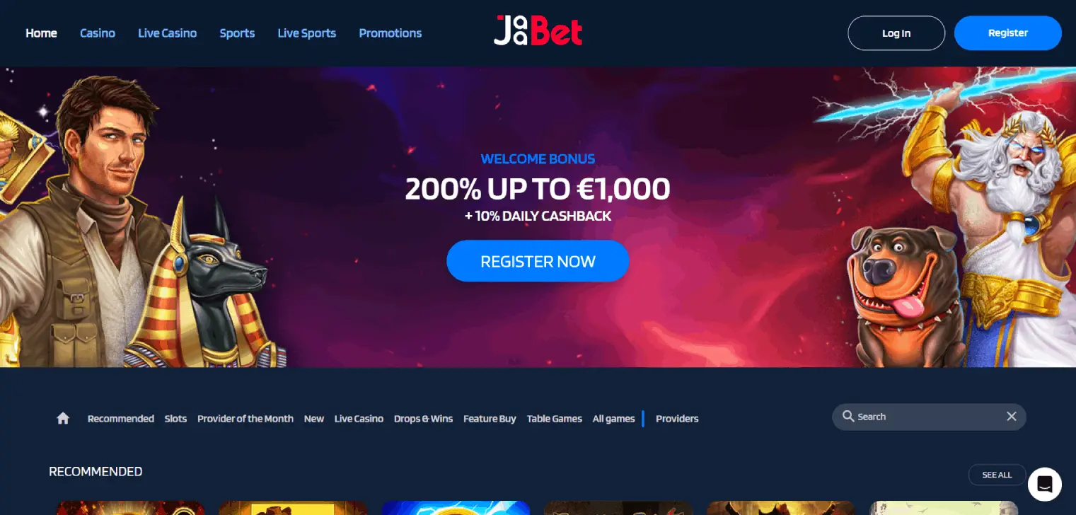 JaaBet Casino – Speel slots en live casino met echt geld image 1